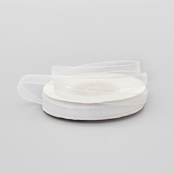 Лента капроновая (органза) _6 мм, 22.86 м (белый)