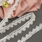 Кружево гипюр (плетёное) 15 мм 0098 цв.01 белый уп.27м, Kruzhevo