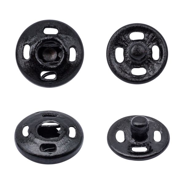 Кнопка пришивная металл ⌀8.2 мм, черный, 36 шт