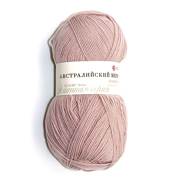 Пряжа Пехорка Австралийский меринос / уп.5 мот. по 100 г, 400 м, цв.374 розовый беж