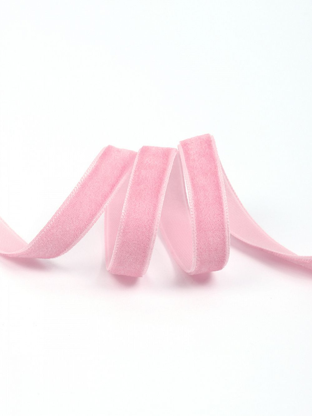 Лента бархатная (тесьма) 10.0 мм / 22.86±1 метров, арт.10VR75 нейлон цв.розовый