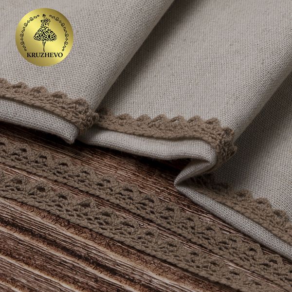 Кружево вязаное (тесьма) 10 мм / 10 метров, диз. 292, цв.21 какао, Kruzhevo