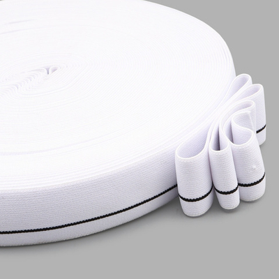 Резинка для мужских трусов и боксеров 30.0 мм / 25 метров, тканая мягкая, 21 г/м, белый/черный полоса