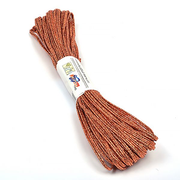 Шнур металлизированный сутаж ⌀3.5 мм / 20 метров, медно-персиковый