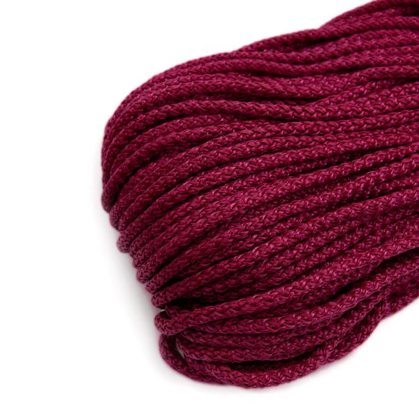 Шнур полипропилен круглый вязаный ⌀6.0 мм / 100 метров, 6-24 бордовый светлый