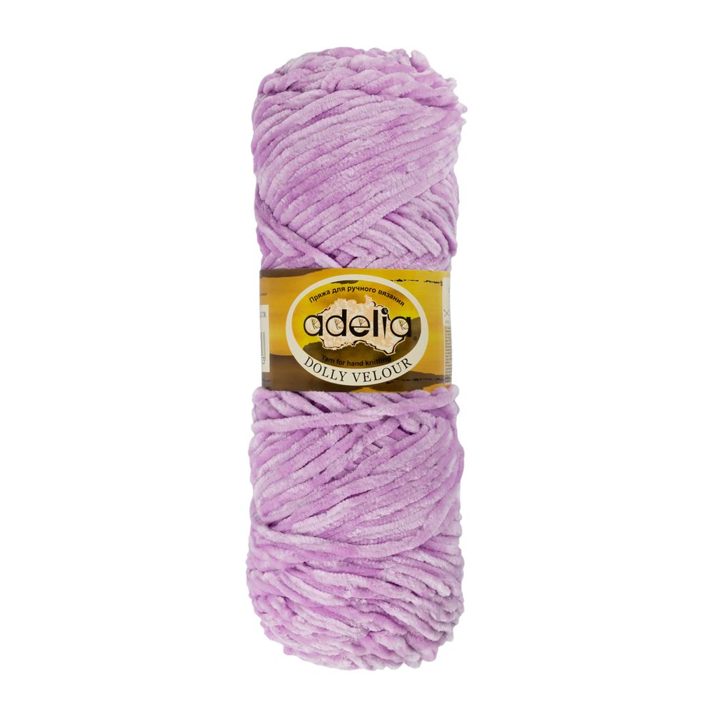 Пряжа Adelia Dolly Velour / уп.5 мот. по 100г, 93м, 42 сиреневый