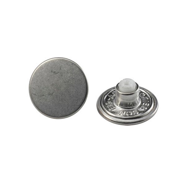 Пуговицы джинсовые ⌀17 мм, фиксированная ножка (БЕЗ ГВОЗДЯ), сер, 100 шт