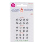 Кнопка пришивная металл 5 мм, 6 мм, 7 мм, серебристый, без никеля, 24 шт, Pony, 76501/01