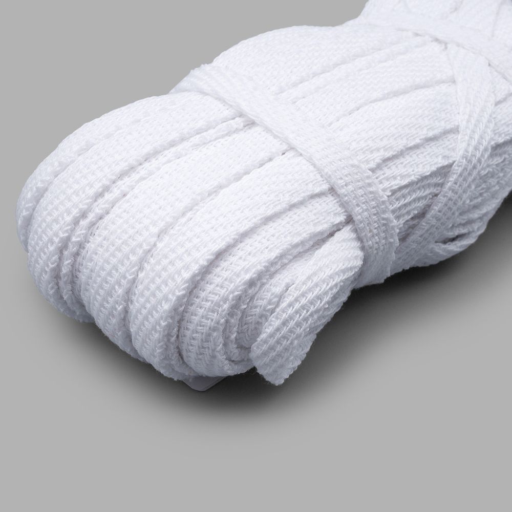 Шнур плоский плетеный х/б ⌀10.0 мм / 20 метров, 1 белый, С3862Г17