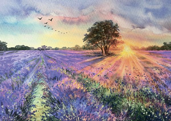 Пазл 2000 элементов, Лавандовый закат, PZL-2000/18, Фрея