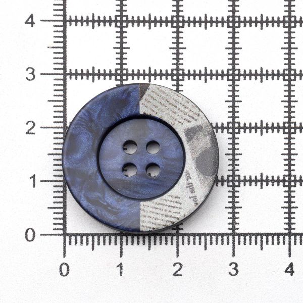 Пуговицы 4 прокола 44L=28 мм, пластик, col.D темно-синий, 36 шт, CN2818