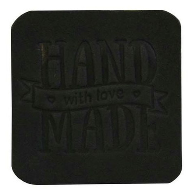 Термоаппликация из кожи Hand Made 3х3см, 100% кожа, 43 черный