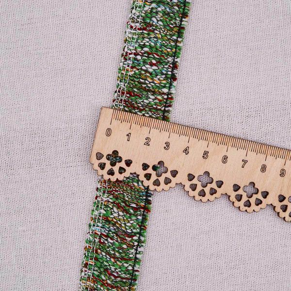 Тесьма-бахрома твидовая Шанель 30 мм / 45,7 м, зеленый, 3AR2790