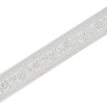 Лента (тесьма) жаккардовая 32.0 мм / 25±1 метров, с метанитом рис. 9842, белый/серебро, С3104Г17