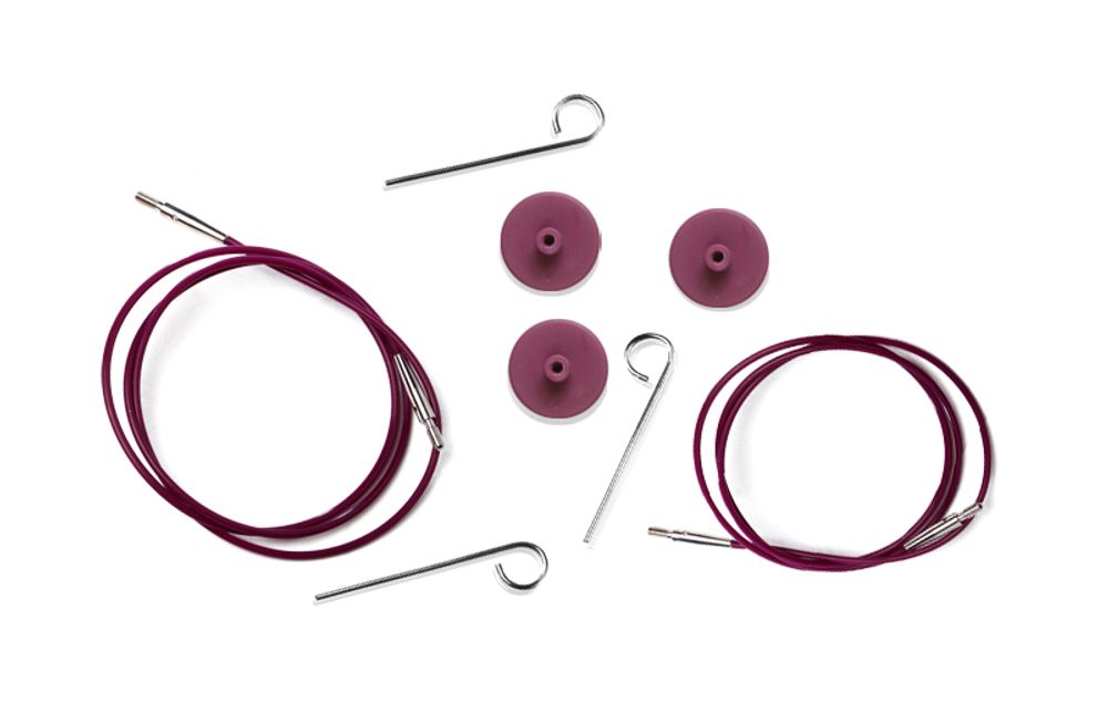 Тросик для съемных спиц Knit Pro (2 заглушки, кабельный ключик), длина 35 (60) см, 10501