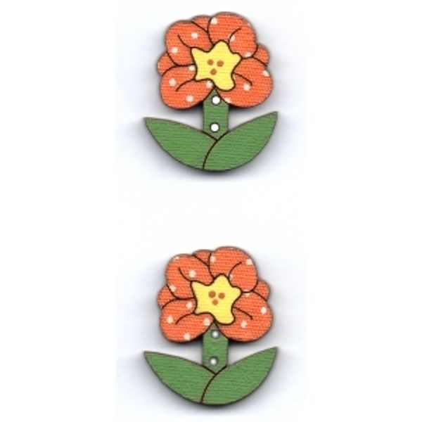 Украшения декоративные пуговицы (цветы с листьями), Aurora, 1 шт, AU-B49874