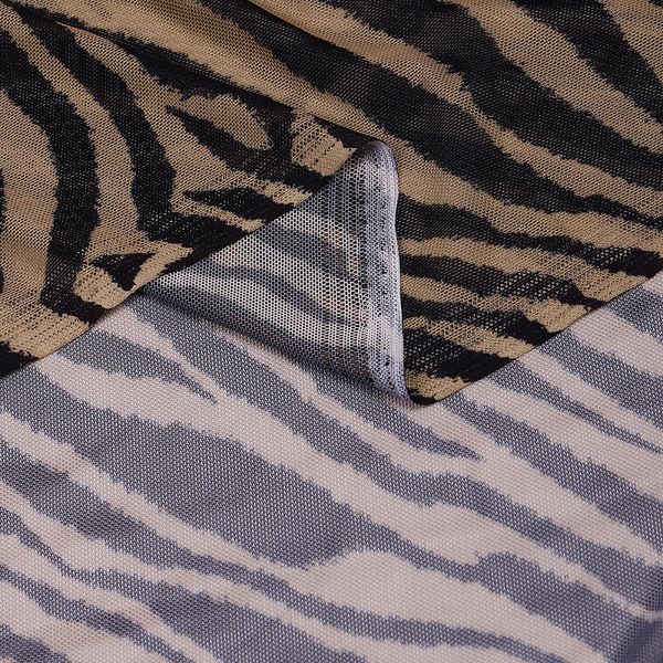 Сетка бельевая эластичная 100 г/м², шир.160 см / 3 метра, принт Зебра, цв.беж+черный /SZ025816.02/