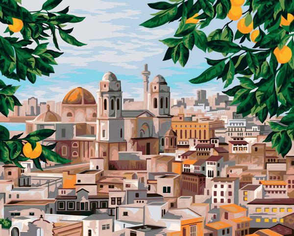 Картина по номерам Фрея PNB/PL-204, В тени апельсинового дерева, 50х40 см