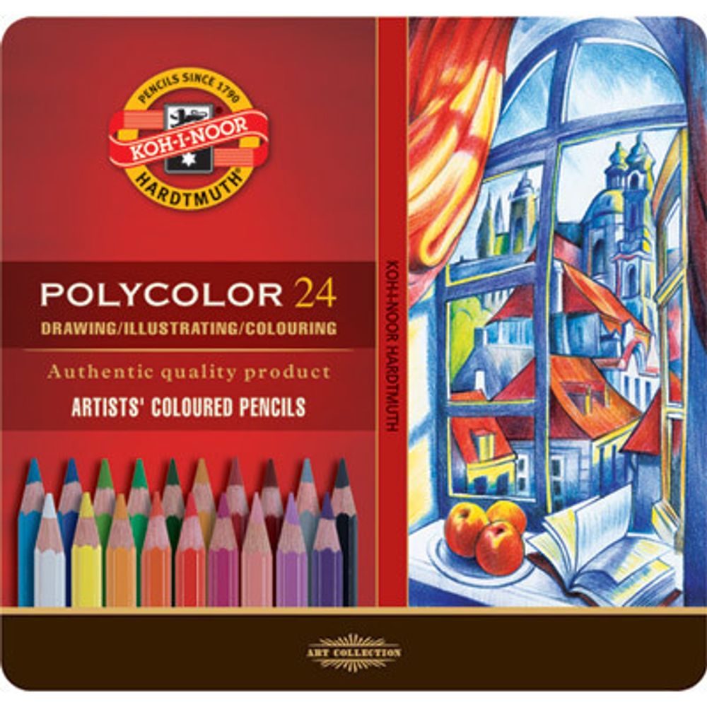 Набор цветных карандашей худож. 24 цв, 3824024002PL в жестяной упаковке, KOH-I-NOOR