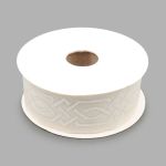 Лента (тесьма) жаккардовая 35.0 мм / 10±0.5 метров, бордюр Кельтский орнамент, 35272 V1 белый