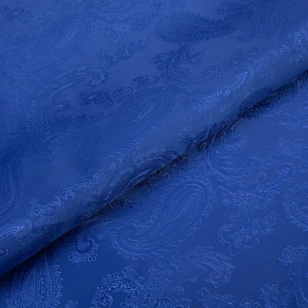 Ткань подкладочная (таффета) с рисунком 96 г/м², 500х145 см, 142 васильковый (растительный орнамент), Gamma JTR