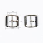 Пряжка ременная металл 24 мм. никель, 10 шт, BIG