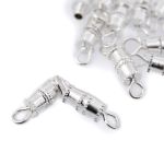 Замок винтовой для бус арт.MH.11193-2 цв.серебро 12х4мм уп.50 шт