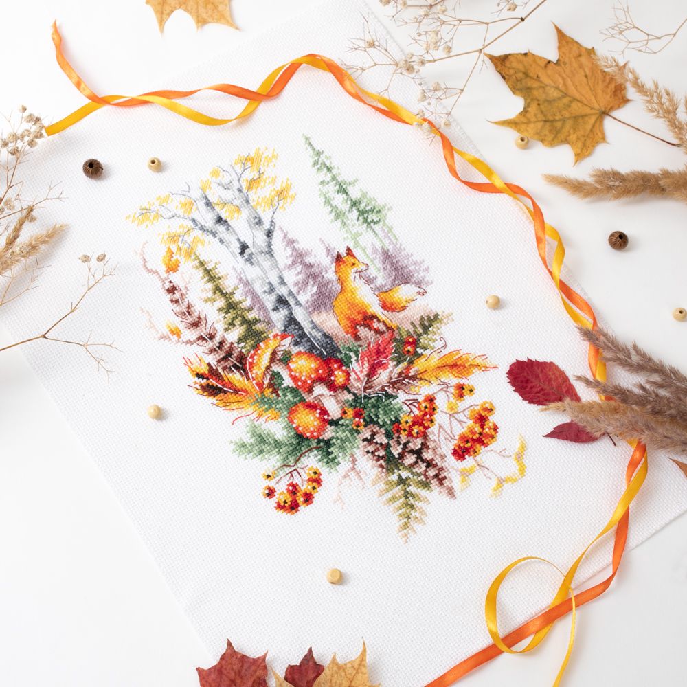 Набор для вышивания нитками Чудесная игла, Дух осеннего леса 17х27 см