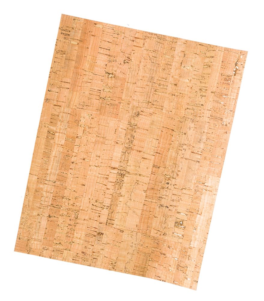 Корковая (пробковая) бумага 0,65 мм, 70x140 см, натуральный светлый (02), 1 шт