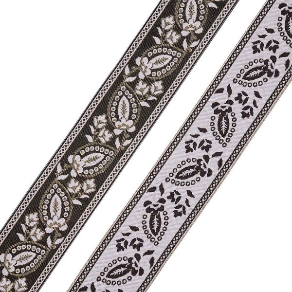 Лента (тесьма-бордюр) жаккардовая 60.0 мм / 25±1 метров, 6 черный, 3AR2679
