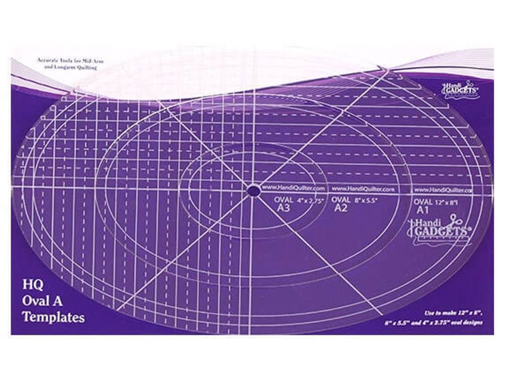 Линейка Handi Quilter овальная 12", 8", 4" (набор), HG00617, Handi Quilter, 1 шт