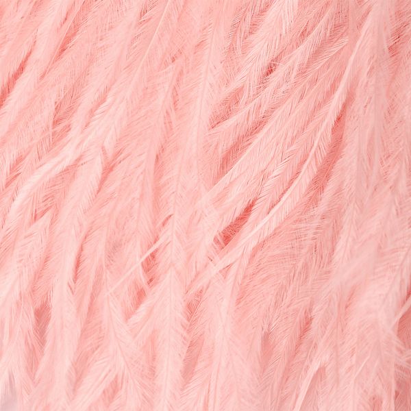 Перья на ленте Страус 15 см, FBY-15-122, цв. кремовый, 2м