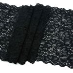 Кружево бельевое эластичное 210 мм / 10 м, черный