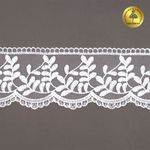 Кружево на сетке 85 мм, цв.01 белый, уп.13.7м, Kruzhevo