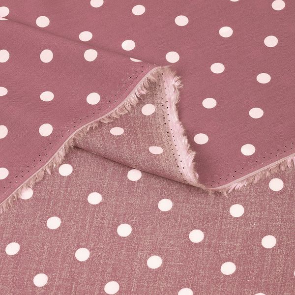 Штапель в горошек 90 г/м², 145 см / 2 метра, TBY.Vidt.08 цв.розовый