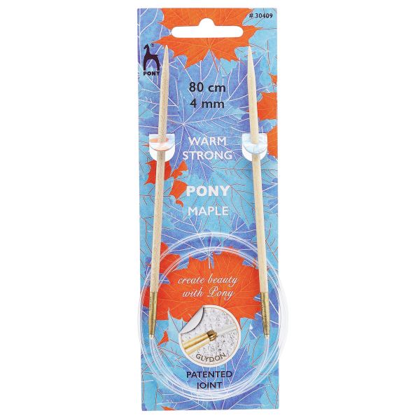 Спицы круговые Pony Maple ⌀4.0 мм, 80 см, клен, 30409