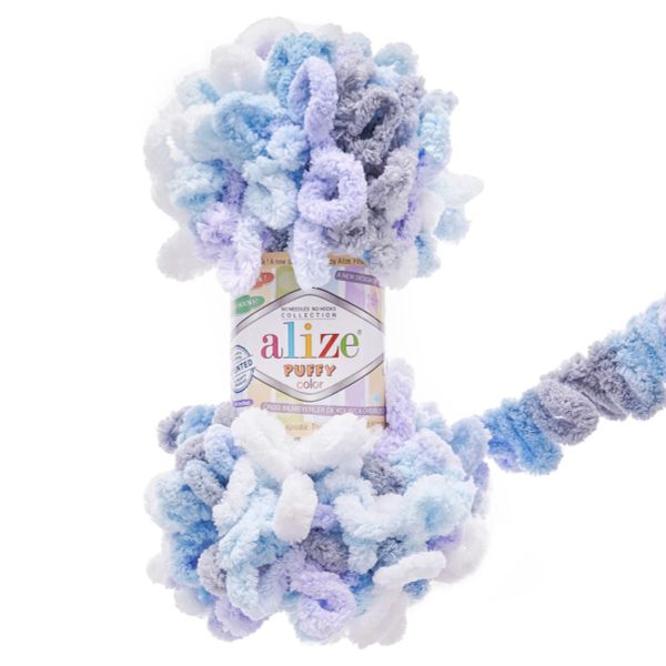 Пряжа Alize (Ализе) Puffy Color / уп.5 мот. по 100 г, 9м, 6524 секционный