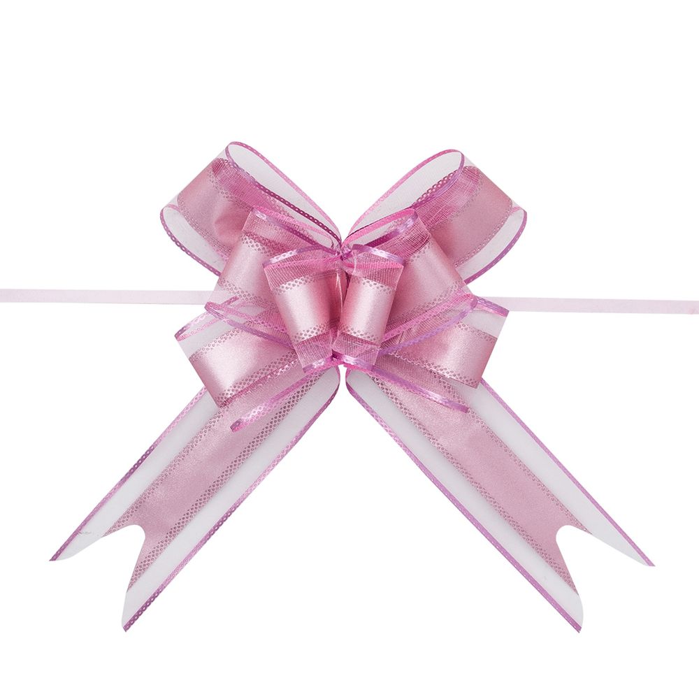 Бант-бабочка для упаковки подарка ⌀15 см, ширина ленты 5 см, 10 шт, 22 светло-розовый