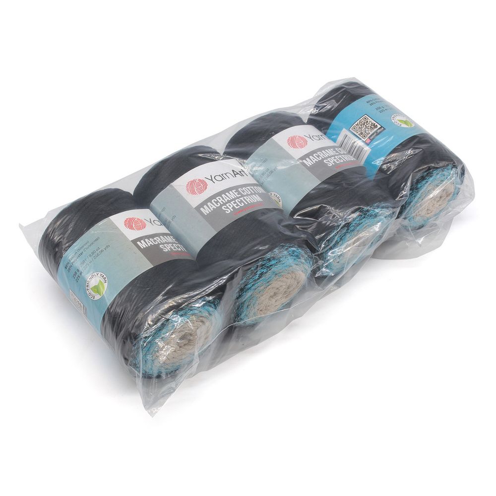 Пряжа YarnArt (ЯрнАрт) Macrame Cotton Spectrum / уп.4 мот. по 250 г, 225м, 1310