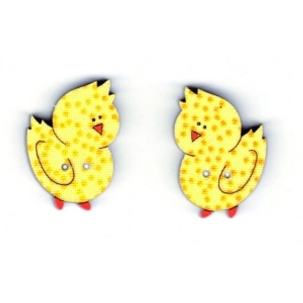 Украшения декоративные пуговицы цыплята, Aurora, 1 шт, AU-B4709