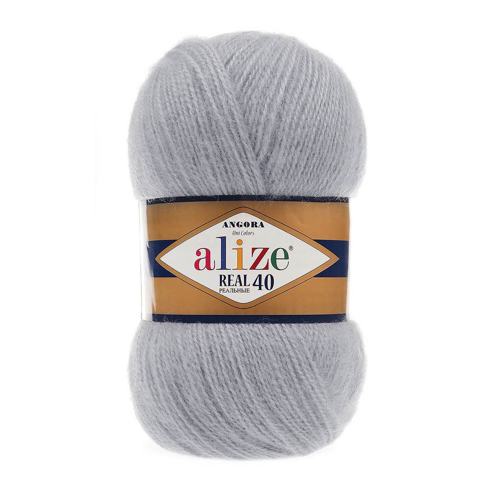 Пряжа Alize (Ализе) Angora Real 40 / уп.5 мот. по 100 г, 430м, 021 серый A