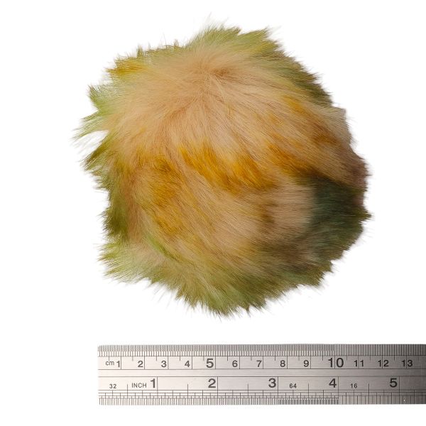 Помпон из искусственного меха 120 мм, 4 голубой мультиколор