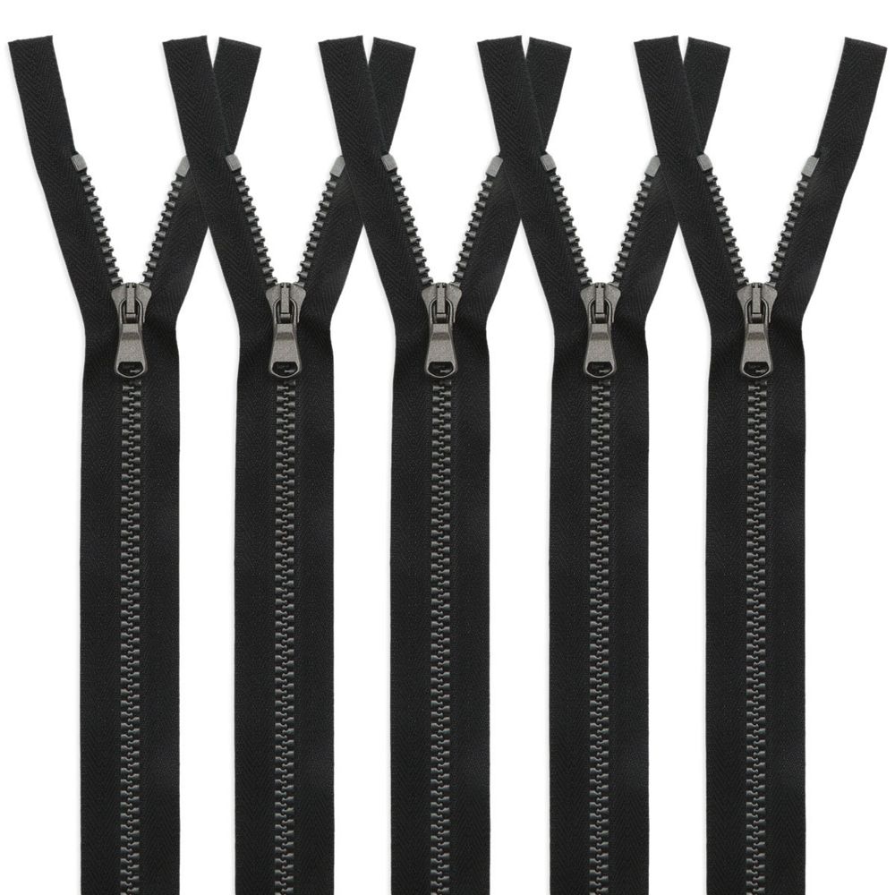 Молния трактор Arta Т6 (6 мм) 1 зам., н/раз., 18 см, (2075) NOIR 077 черный/997 старое серебро, 10 шт