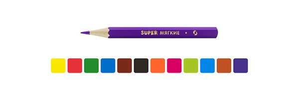 Набор цветных карандашей, короткие Фламинго SТCP-2012 заточенный 16х12 цв, Набор цветных карандашей, короткие Фламинго SТCP-2012 заточенный 16х12 цв, ВКФ SТCP-2012