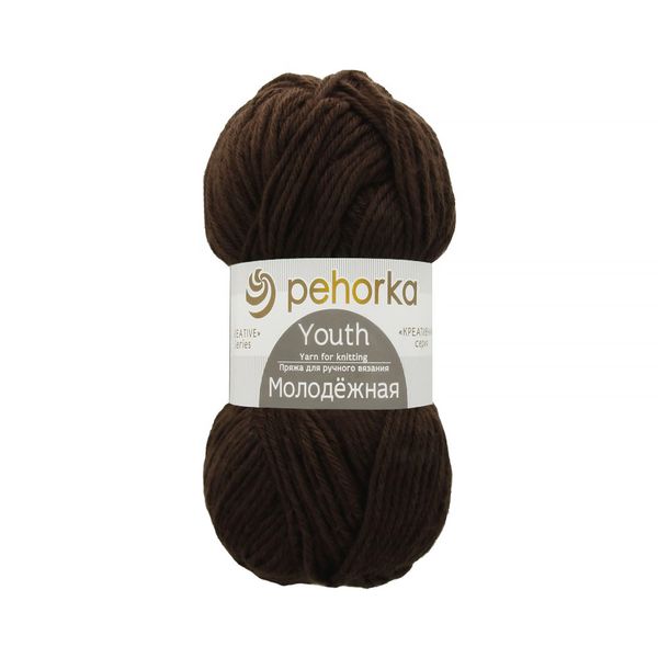 Пряжа Пехорка Молодежная / уп.5 мот. по 100 г, 280 м, цв.017 шоколад