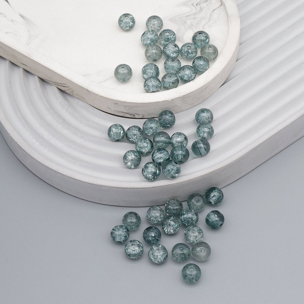 Бусины стекло ⌀8 мм, кракле, 46 шт, Astra&Craft, SY 52 серый, 1301138