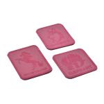 Набор термоаппликаций из замши: Husky - 1шт Mustang - 1шт Elephant - 1шт, 100% кожа, 59 бордовый