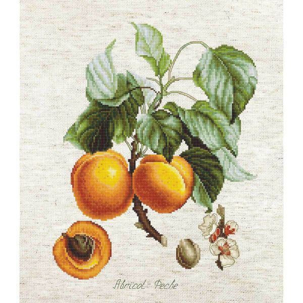 Набор для вышивания нитками Luca-S BA22450, Персики 19,5х25 см