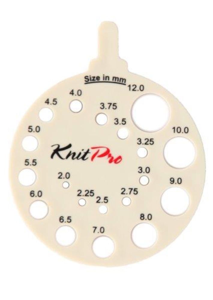 Линейка для определения размера спиц Knit Pro, круглая, пластик, бежевый, 10991