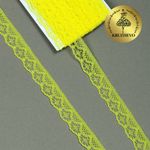 Кружево отделочное в стиле "трикотаж" 12 мм 150-2, цв.12 желтый, 9.14м